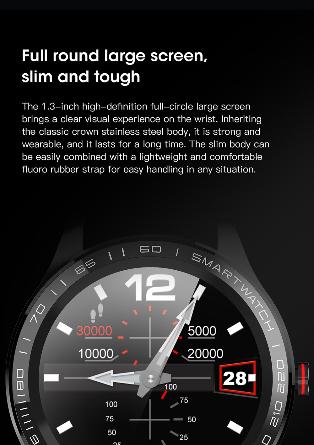 Waterproof Full Screen Smart Watch for Men