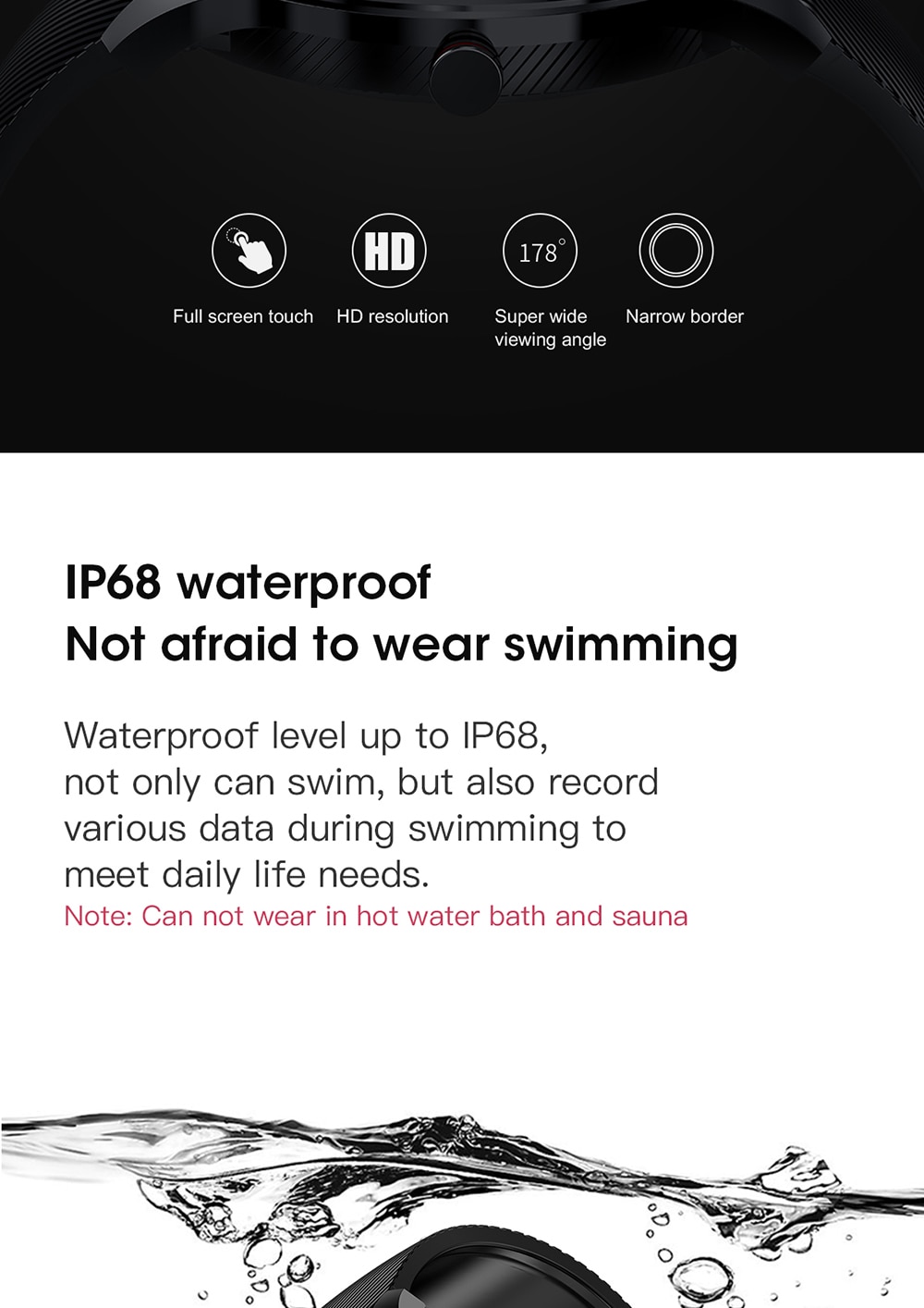 Waterproof Full Screen Smart Watch for Men