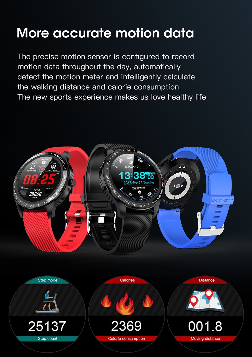 Waterproof Full Screen Smart Watch for Men